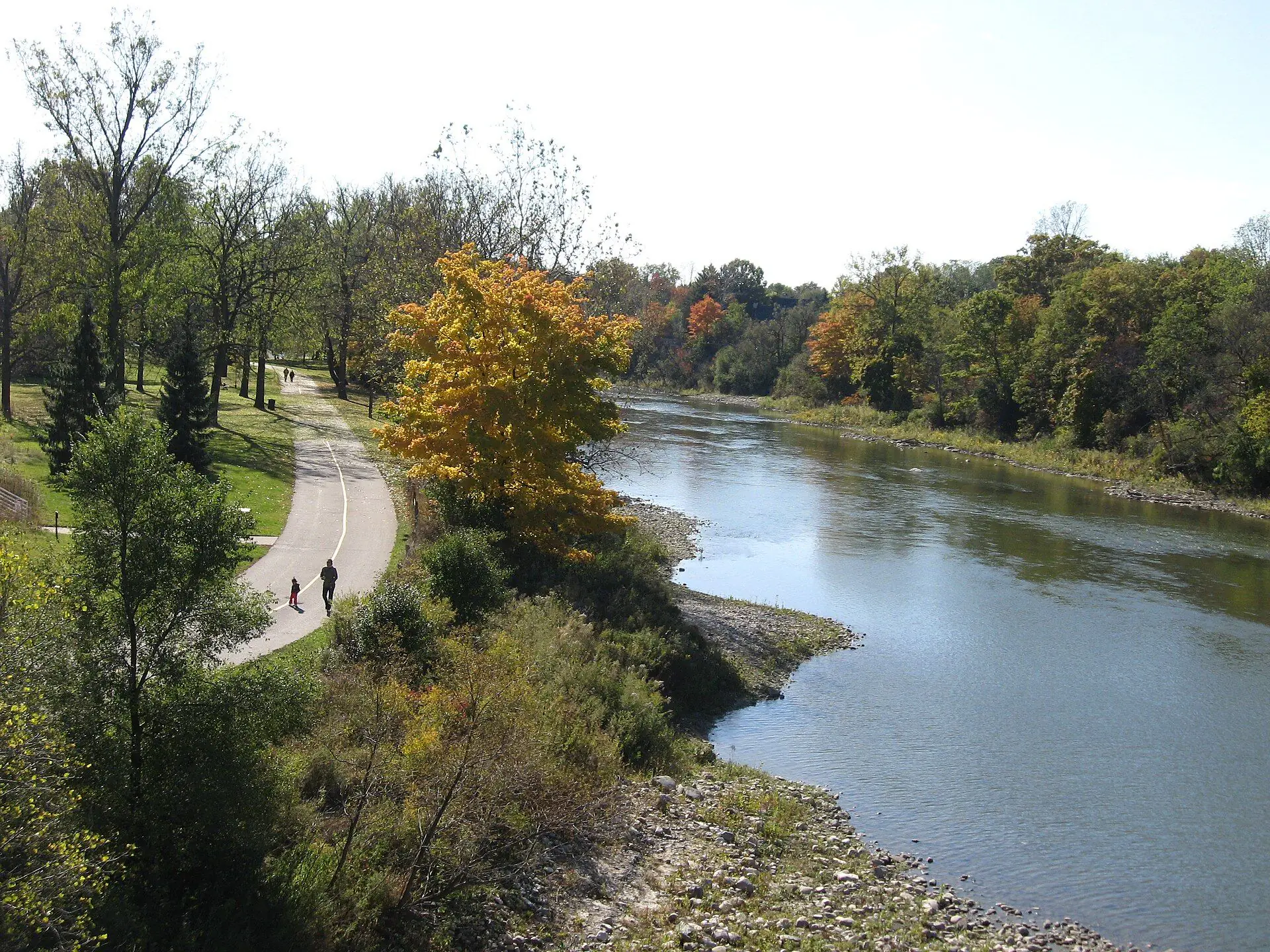 The Thames Valley Parkway beside the Thames River in autumn, south-west of downtown