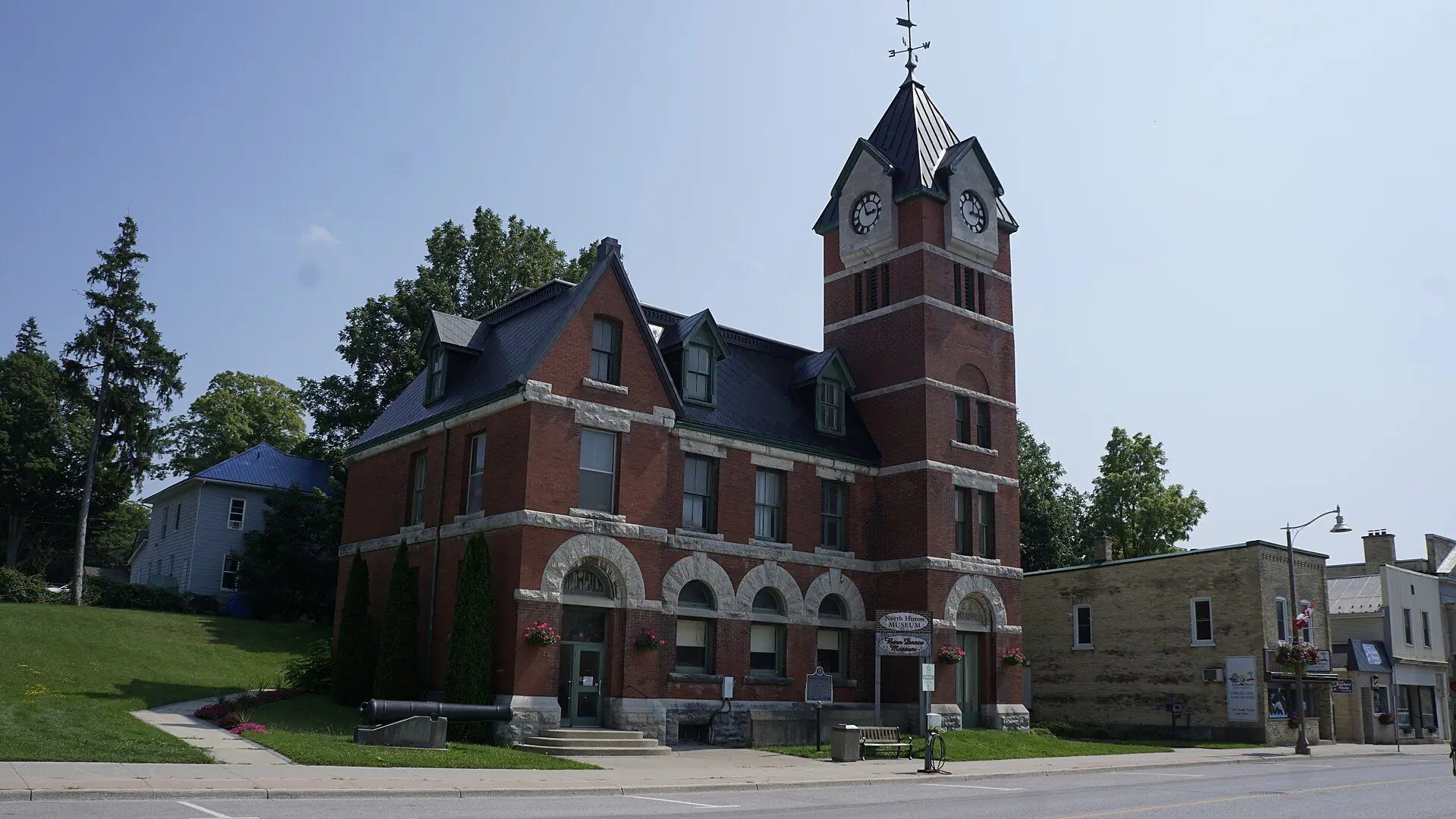 Wingham's red-brick old post office and clock tower