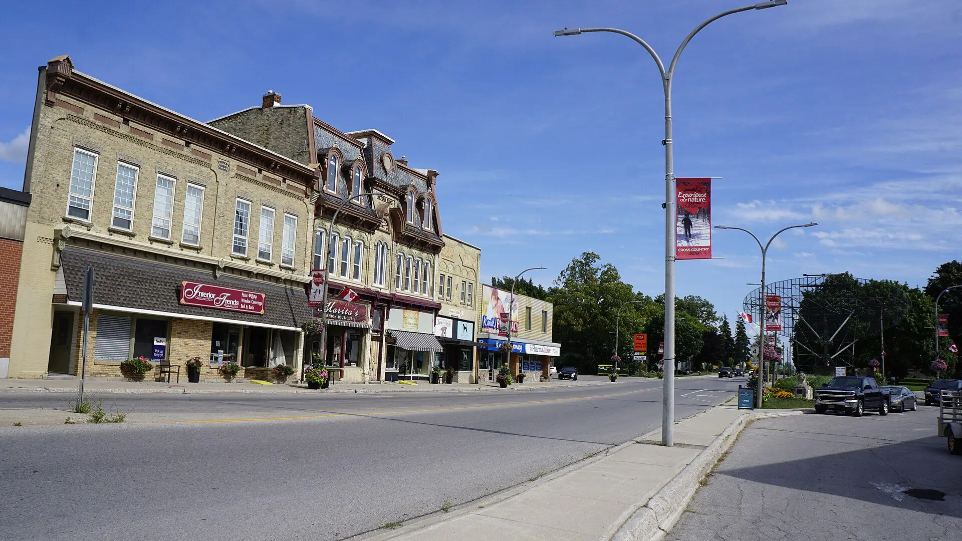 Brick commercial blocks along Albert Street in Clinton