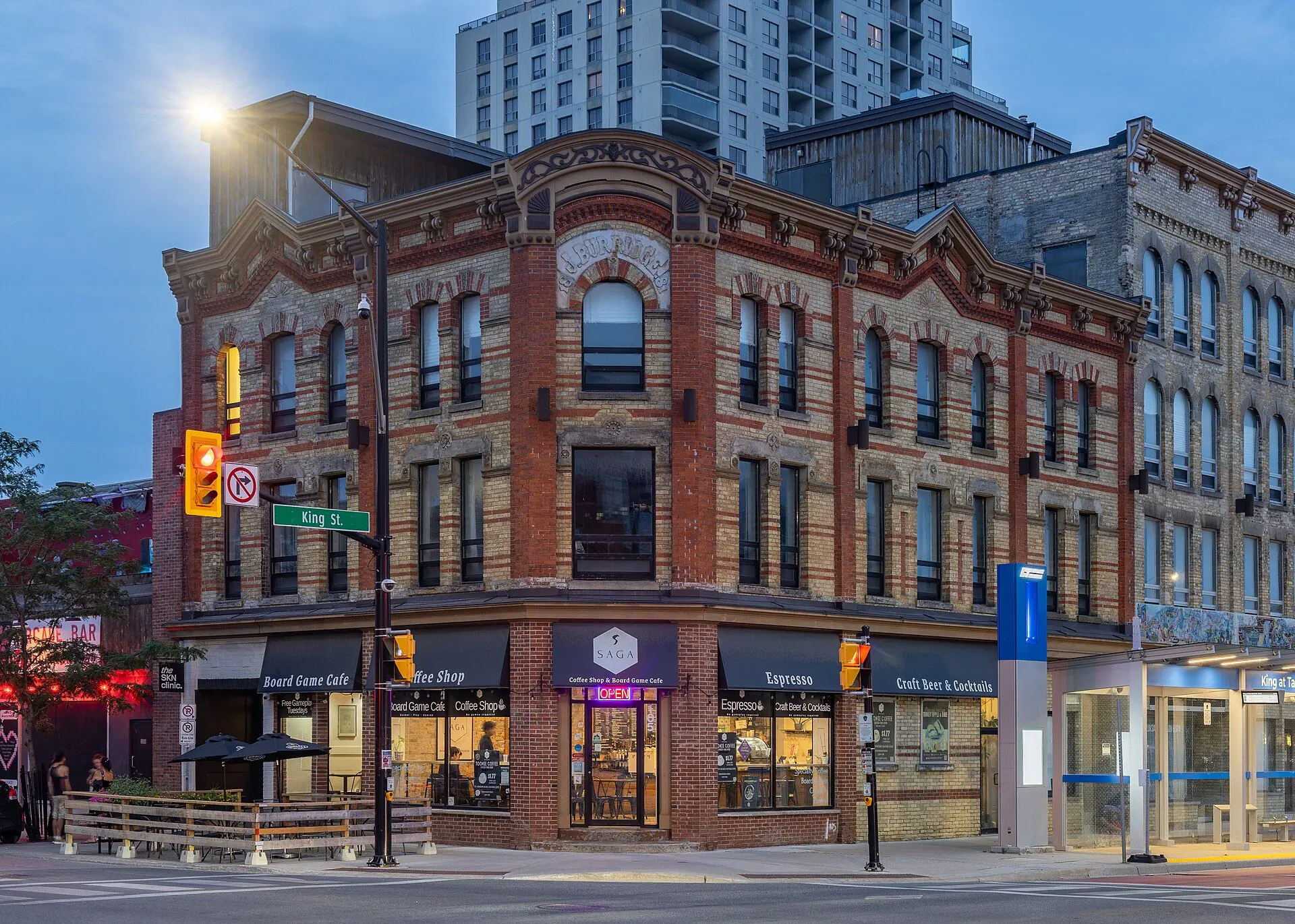 The J. Burridge Block, a Victorian brick commercial building at King Street in downtown London