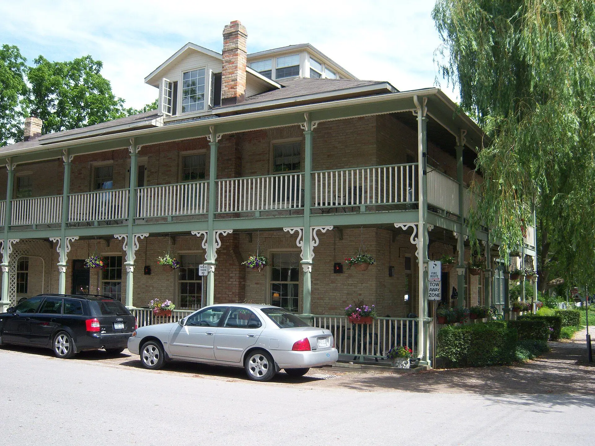 The historic Little Inn with its long verandah on Main Street in Bayfield