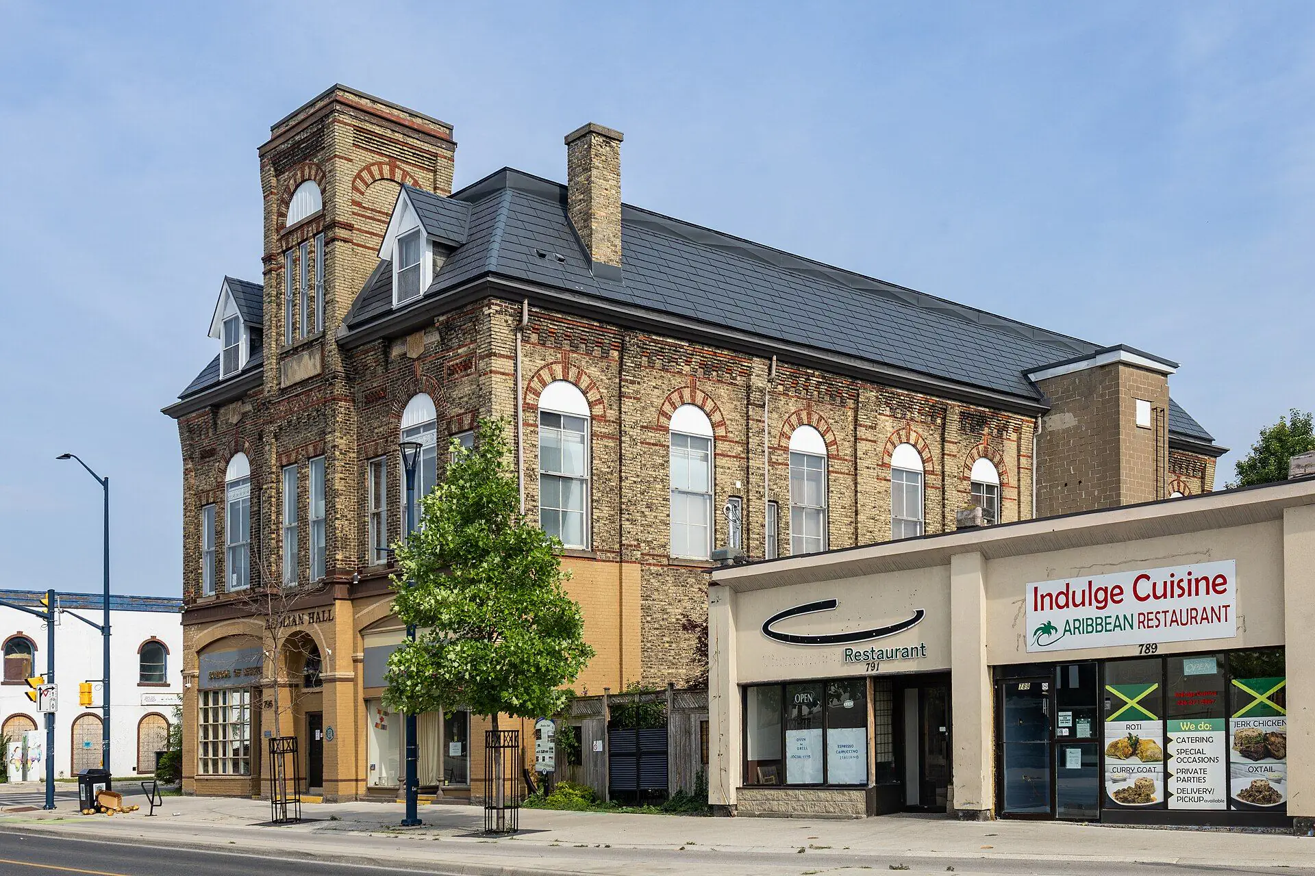 Aeolian Hall, the yellow-brick former London East town hall on Dundas Street in Old East Village