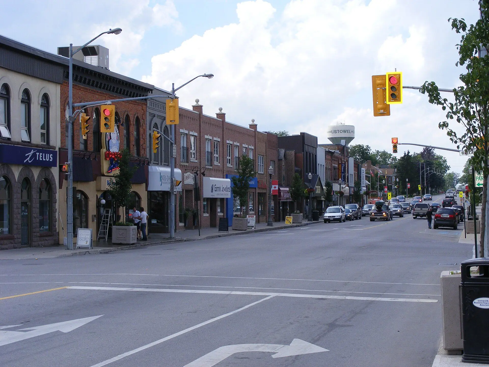 Brick storefronts along Main Street in Listowel