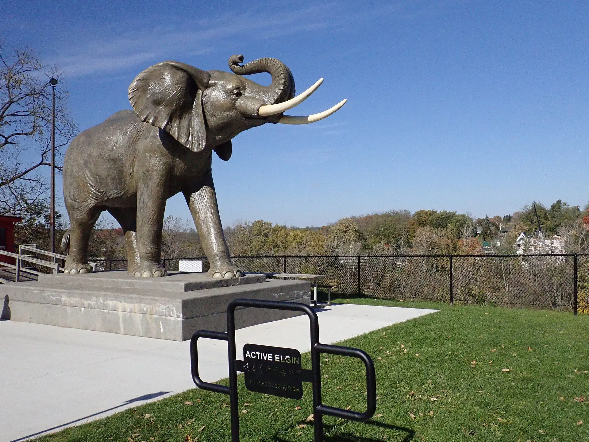 The life-size statue of Jumbo the elephant in St. Thomas